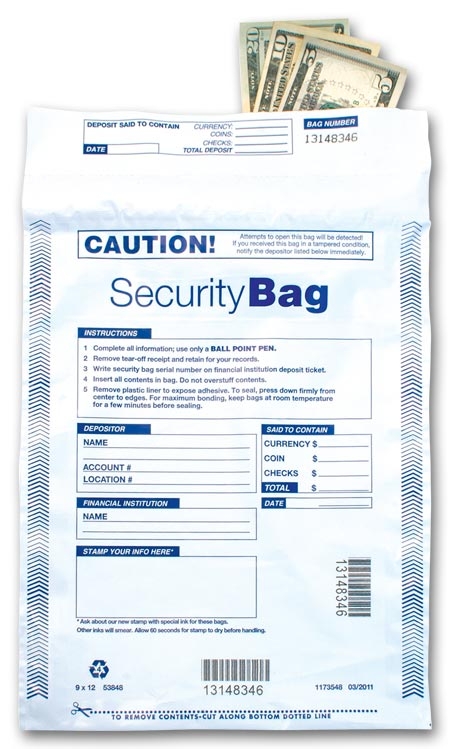 53848 - Cash Deposit Bags, Opaque