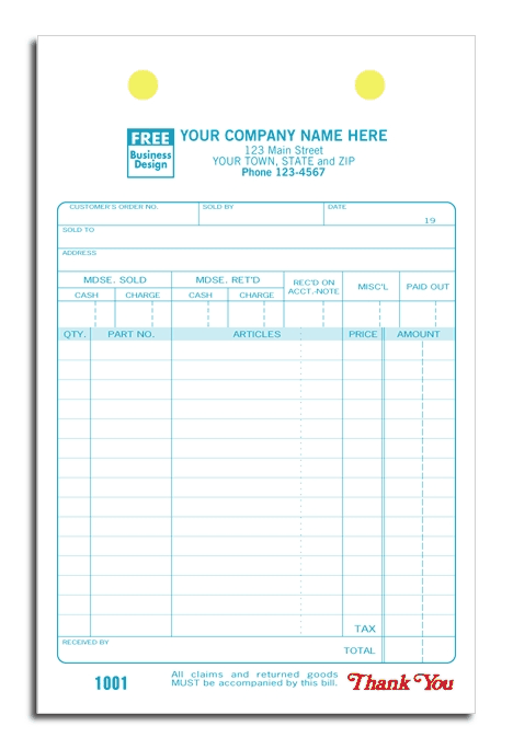 611 - Auto Parts Forms | Auto Parts Order Forms