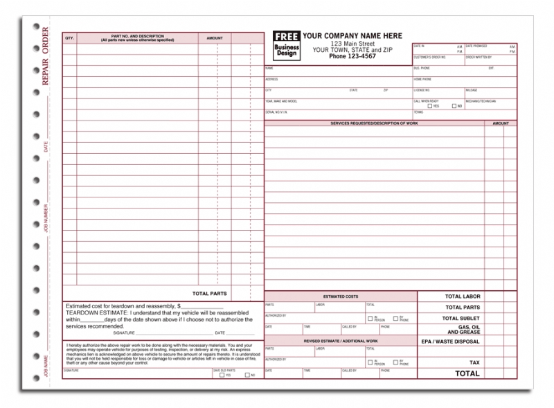 6583C - California Auto Repair Orders