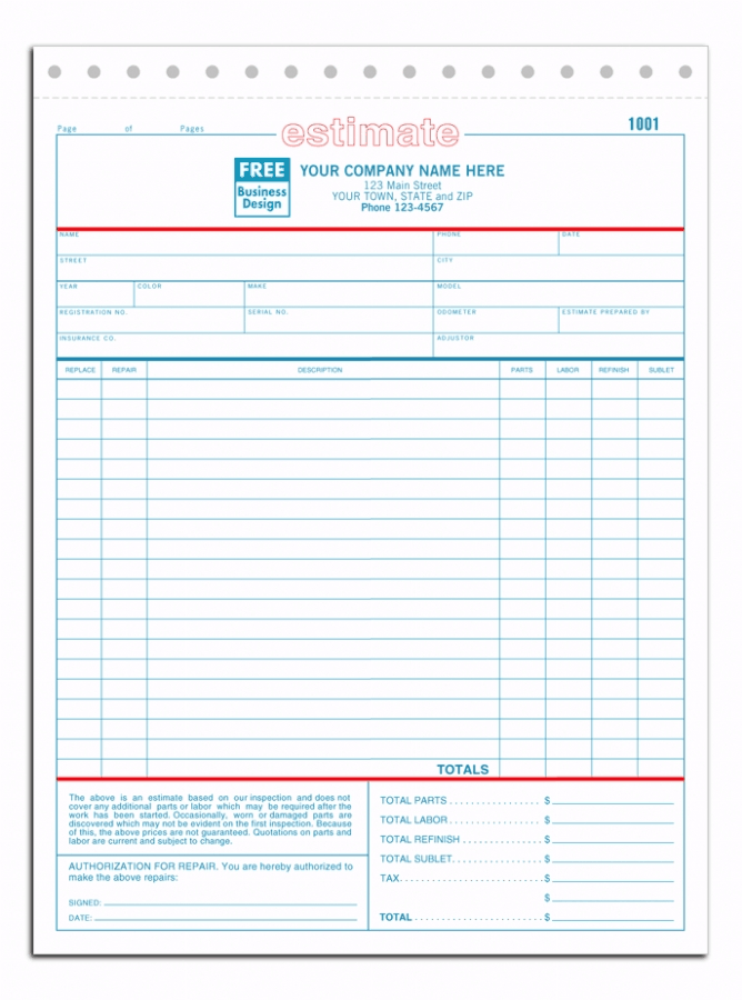 660 - Auto Repair Estimates | Custom Auto Repair Estimates