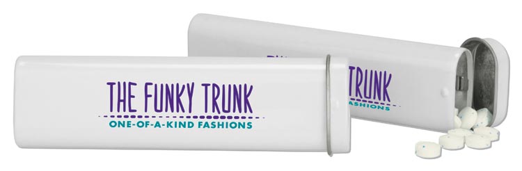 Promotional silhouette mint tin with personalization