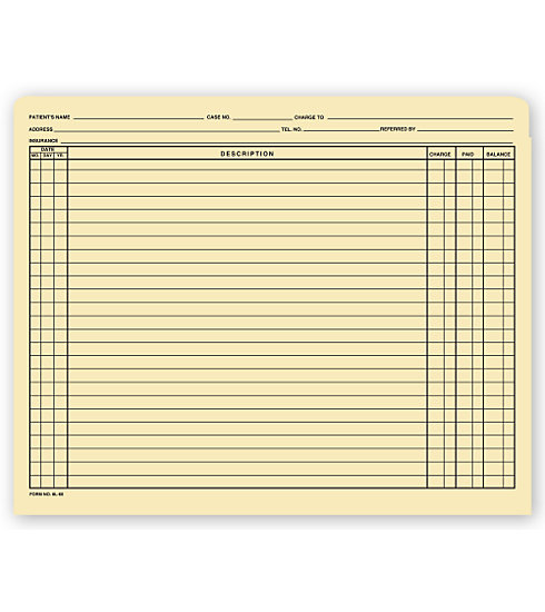 This top tab folder with 1 column is great for keeping track of vital patient information.