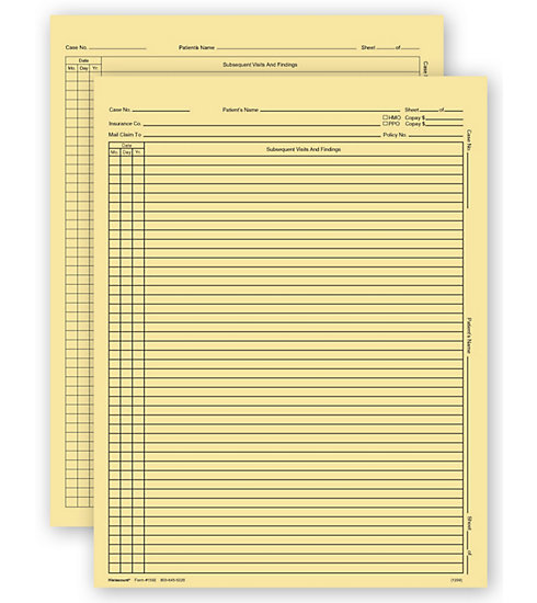 Continuation exam records allow you to keep documenting visits after the original case history is completed.