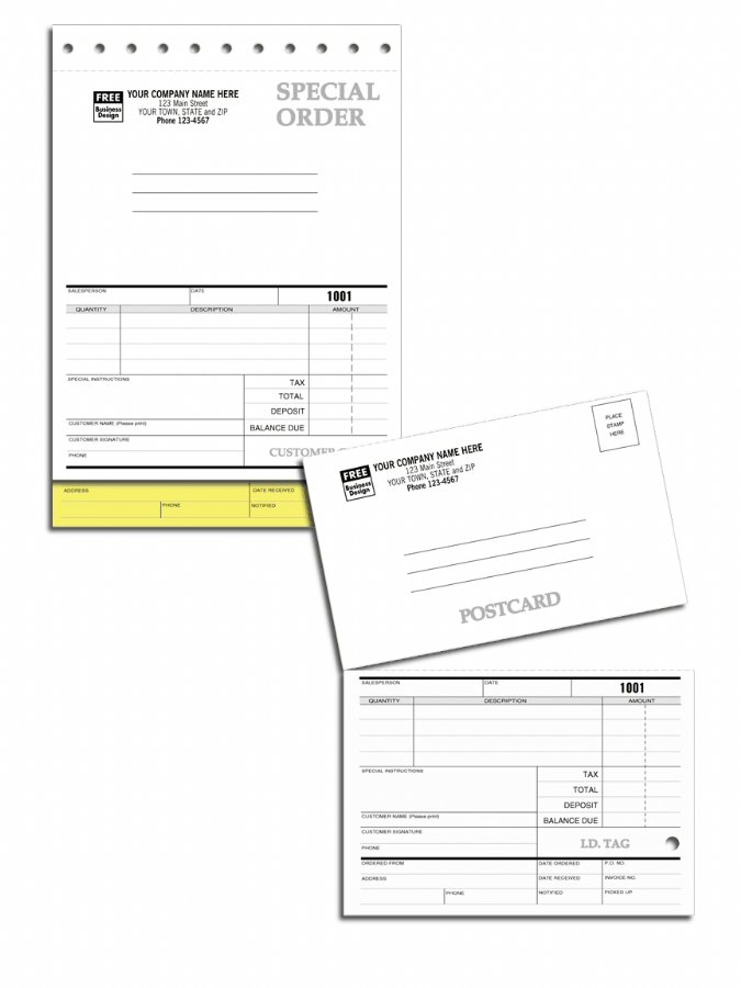 86 - Special Order Forms with Postcards