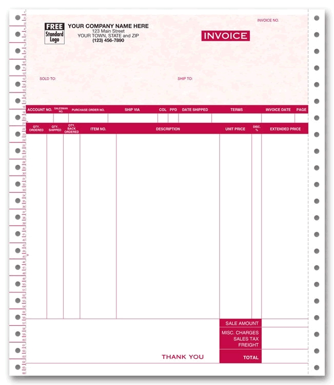 9041G - Continuous Invoices - Parchment Style