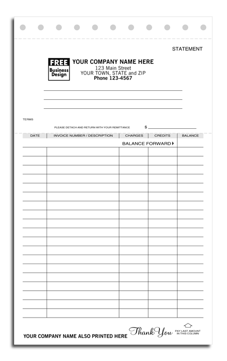 93 - Lined Ledger Statements Printing