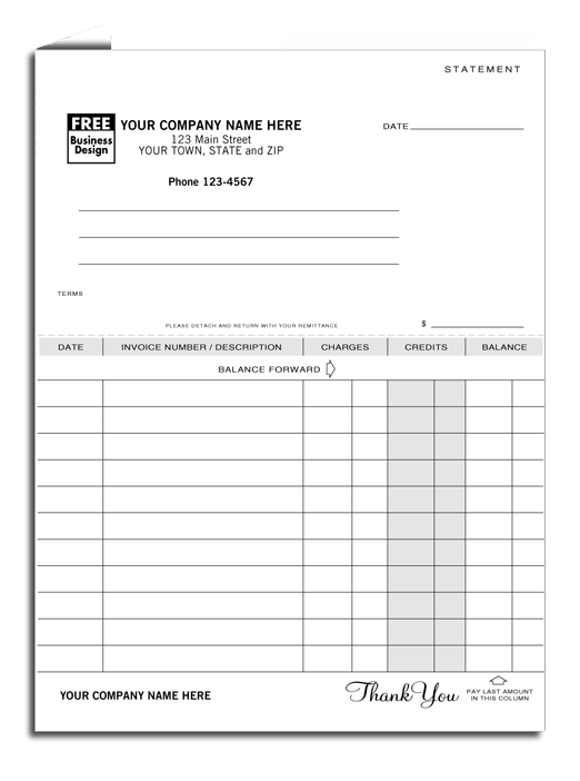 98 - Custom Printed Business Statements