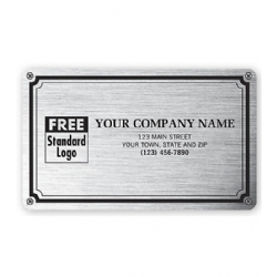 Weatherproof Plate Labels, Brushed Chrome & Green