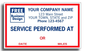 Static Cling Labels - Windshield Labels: Service Performed At