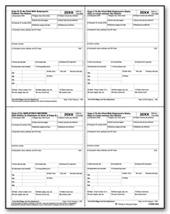 Laser W-2 Tax Forms - P Format, 4-Up