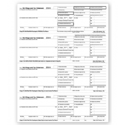 Laser Bulk W-2 Tax Forms - Horizontal Format, 4-Up