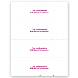 Blank Laser Bulk W-2 Tax Forms - Horizontal Format, 4-Up