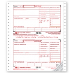 Continuous W-2 Tax Forms - One Wide Set