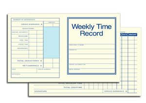 Weekly Time Record Cards