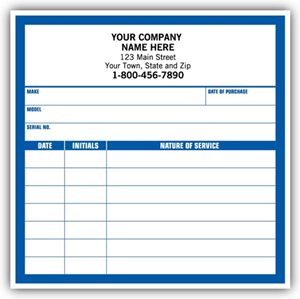 Large Service Record Labels
