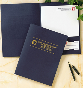 Linen Presentation Folders - Blue