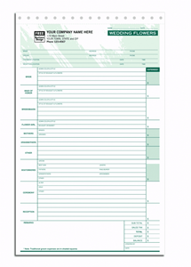 Wedding Flower Order Forms