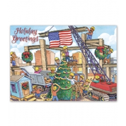 Holiday Contractor Card- Christmas Crane