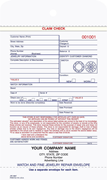 Jewelry repair envelope with claim check