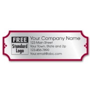 Silver labels with red border