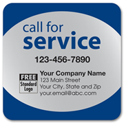 Silevr service labels with navy trim